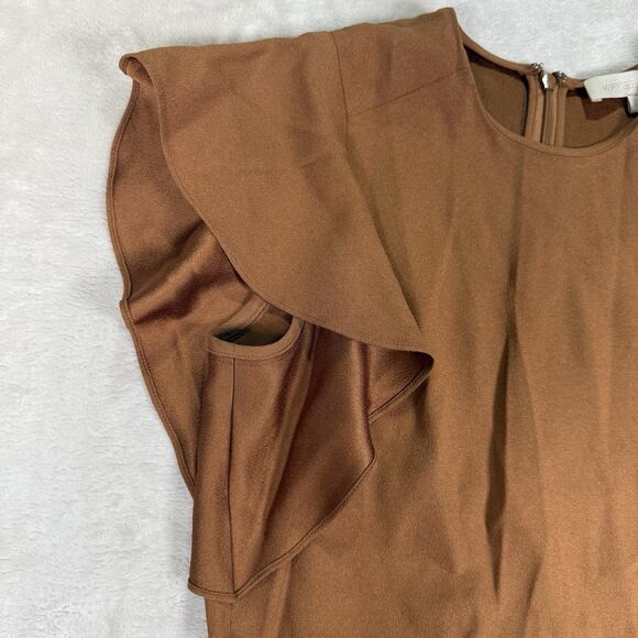 Vanessa Bruno Flutter Sleeve Top Blouse Brown Women’s size 36 US Small - Picture 2 of 8